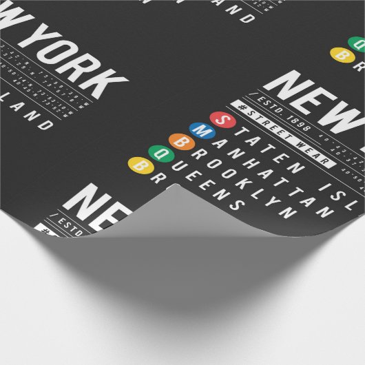 New York 5 Boroughs Cadeaupapier (Hoek)