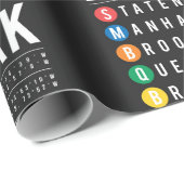 New York 5 Boroughs Cadeaupapier (Rol Hoek)