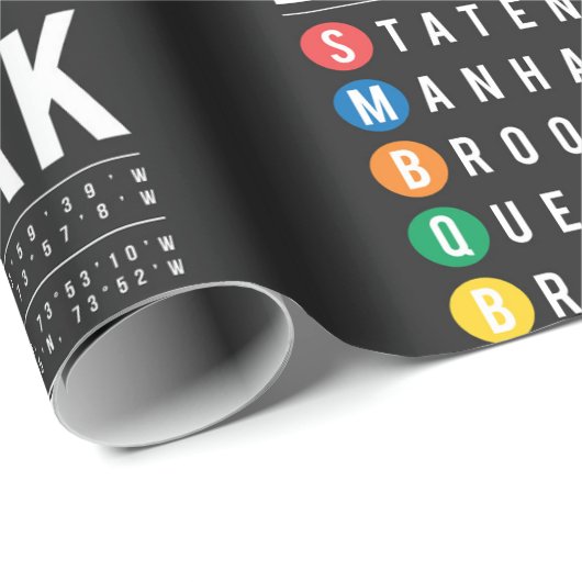 New York 5 Boroughs Cadeaupapier (Rol Hoek)