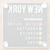 New York 5 Boroughs Glazen Onderzetter (Achterkant)