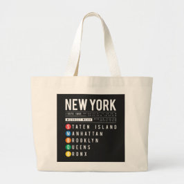 New York 5 Boroughs Grote Tote Bag