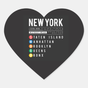New York 5 Boroughs Hart Sticker