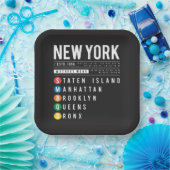 New York 5 Boroughs Papieren Bordje (Feest)