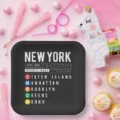 New York 5 Boroughs Papieren Bordje (Feest)