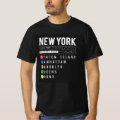 New York 5 Boroughs T-shirt (Voorkant)