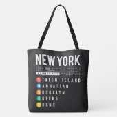 New York 5 Boroughs Tote Bag (Achterkant)