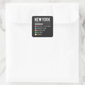 New York 5 Boroughs Vierkante Sticker (Tas)