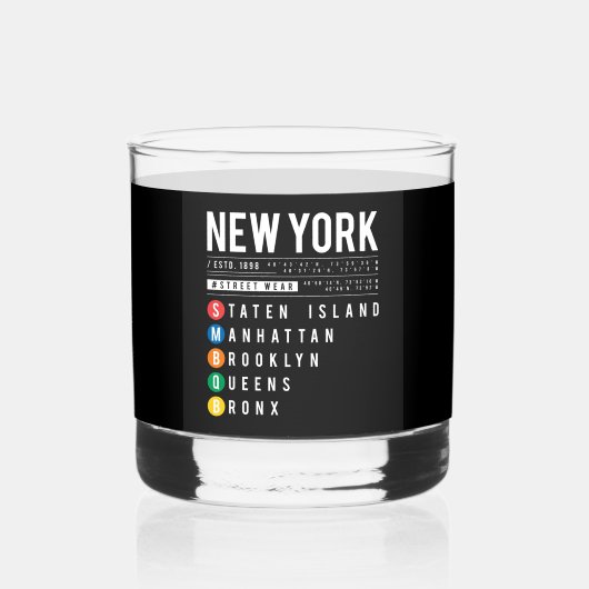 New York 5 Boroughs Whisky Glas (Voorkant)