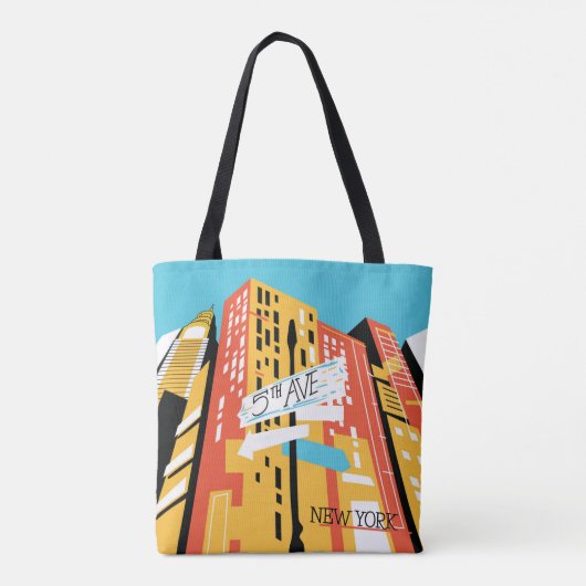 NEW YORK 5th AVE Modern Stijlvol Tote Bag (Achterkant)