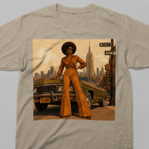 New York 70s Retro Zwarte Vrouw NYC T-Shirt