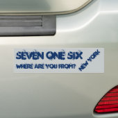 New York 716 area code. Bumpersticker (Op auto)