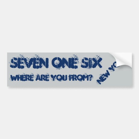 New York 716 netnummer. Bumpersticker (Voorkant)