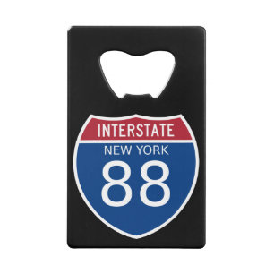 New York 88 Interstate Sign Creditkaart Flessenopener