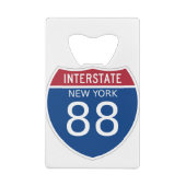 New York 88 Interstate Sign Creditkaart Flessenopener (Achterkant)