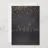 New York 90th Birthday Gold Black Kaart (Achterkant)