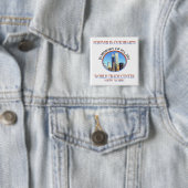 New York 911 Memory Vierkante Button 5,1 Cm (In situ)