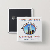 New York 911 Memory Vierkante Button 5,1 Cm (Voorkant /achterkant)