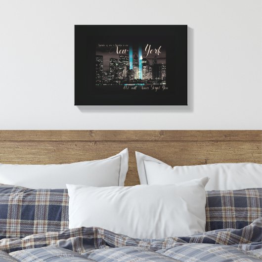 New York 9-11 Memorial Canvas Afdruk (Insitu (Slaapkamer))
