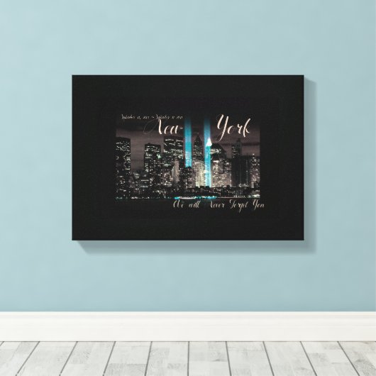 New York 9-11 Memorial Canvas Afdruk (Insitu (Houten vloer))