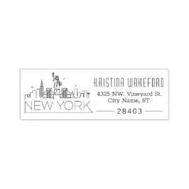 New York | Aangepast zelfinkend stempel voor adres