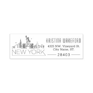 New York Aangepast zelfinkend stempel voor adres