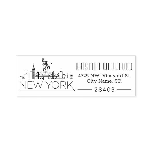 New York | Aangepast zelfinkend stempel voor adres (Design)