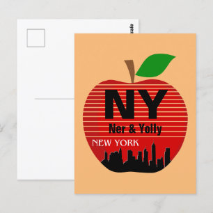 New York Aangepaste Namen De Grote Appel Briefkaart