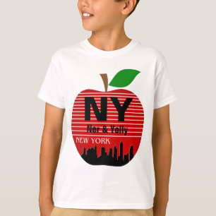 New York Aangepaste Namen De Grote Appel T-shirt