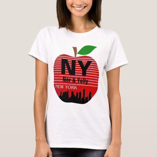 New York Aangepaste Namen De Grote Appel T-shirt (Voorkant)