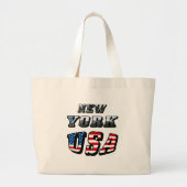 New York Afbeelding en USA Text Grote Tote Bag (Voorkant)