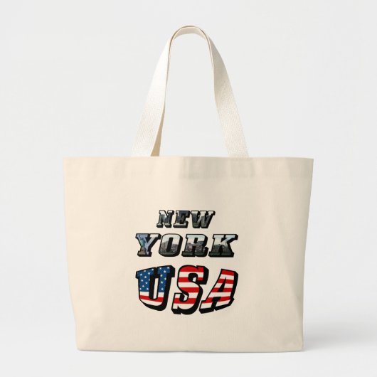 New York Afbeelding en USA Text Grote Tote Bag (Voorkant)