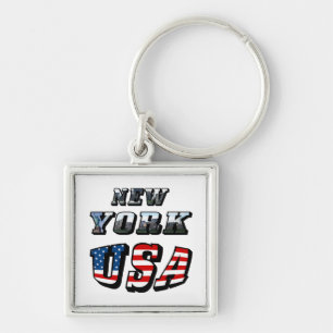 New York Afbeelding en USA Text Sleutelhanger