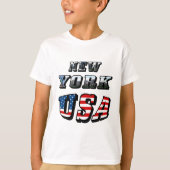 New York Afbeelding en USA Text T-shirt (Voorkant)