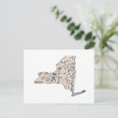 New York Afbeelding Map Antiek State Chart Briefkaart (Staand voorkant)