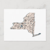  New York Afbeelding Map Antiek State Chart Briefkaart (Voorkant)