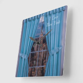 New York afbeelding voor Square Wall Clock Vierkante Klok (Hoek)