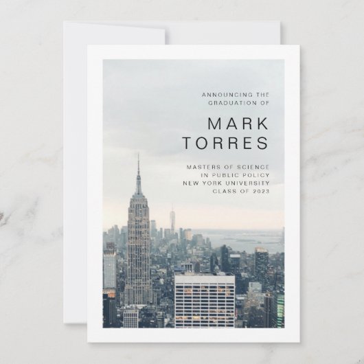 New York Afstuderen Aankondiging (Voorkant)