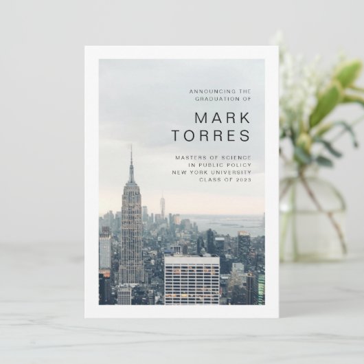 New York Afstuderen Aankondiging (Staand voorkant)
