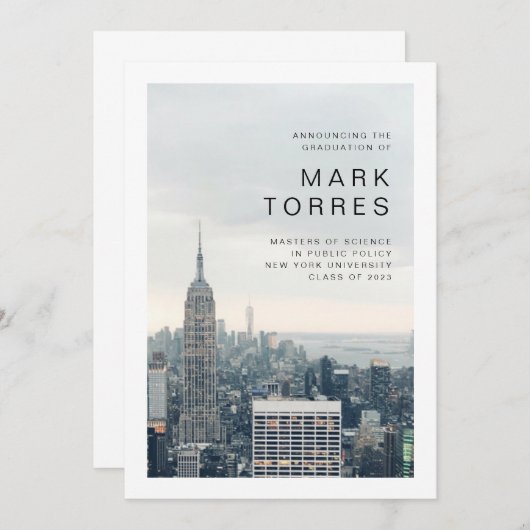 New York Afstuderen Aankondiging (Voorkant / Achterkant)