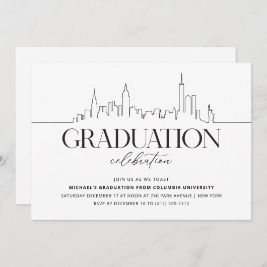 New York Afstuderen Kaart (Voorkant / Achterkant)