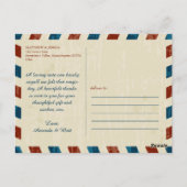 New York Airmail | Huwelijk Dank u Briefkaart (Achterkant)