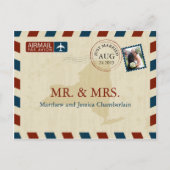 New York Airmail | Huwelijk Dank u Briefkaart (Voorkant)