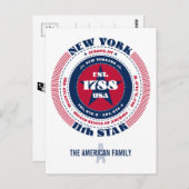 New York, Albany, NY, Patriottisch, Monogram Briefkaart (Voorkant / Achterkant)
