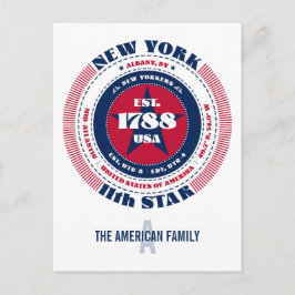 New York, Albany, NY, Patriottisch, Monogram Briefkaart