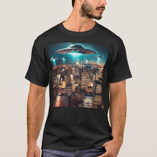 New York Alien Invasion Drones T-shirt (Voorkant)