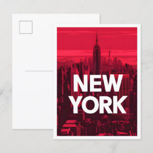 New York America Art Vintage Travel Illustratie Briefkaart
