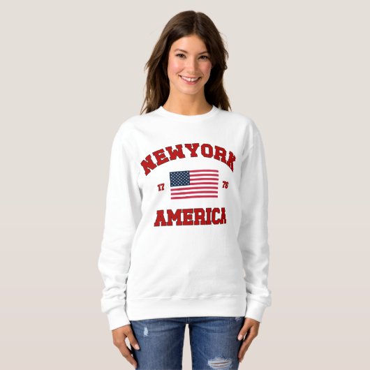 New York America Varsity Unisex Man Vrouwen Kledin Trui (Voorkant volledig)