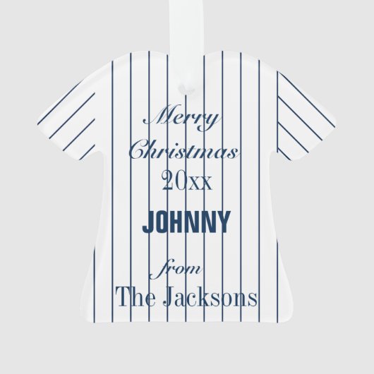 New York American Baseball Jersey Ornament (achterkant)