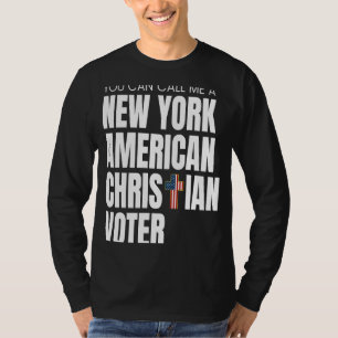 New York American Conservative Christelijke Nation T-shirt