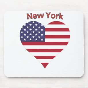 New York American Flag Heart Muismat